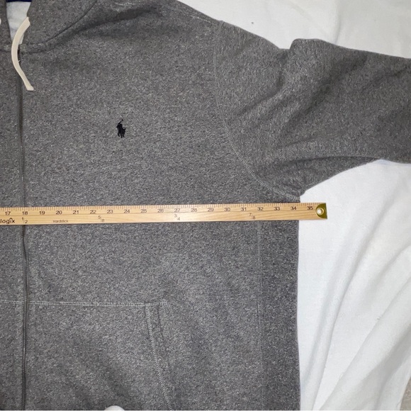 Men’s 5XB Ralph Lauren Heather Gray Zip-Up Hoodie-EUC - Picture 4 of 8